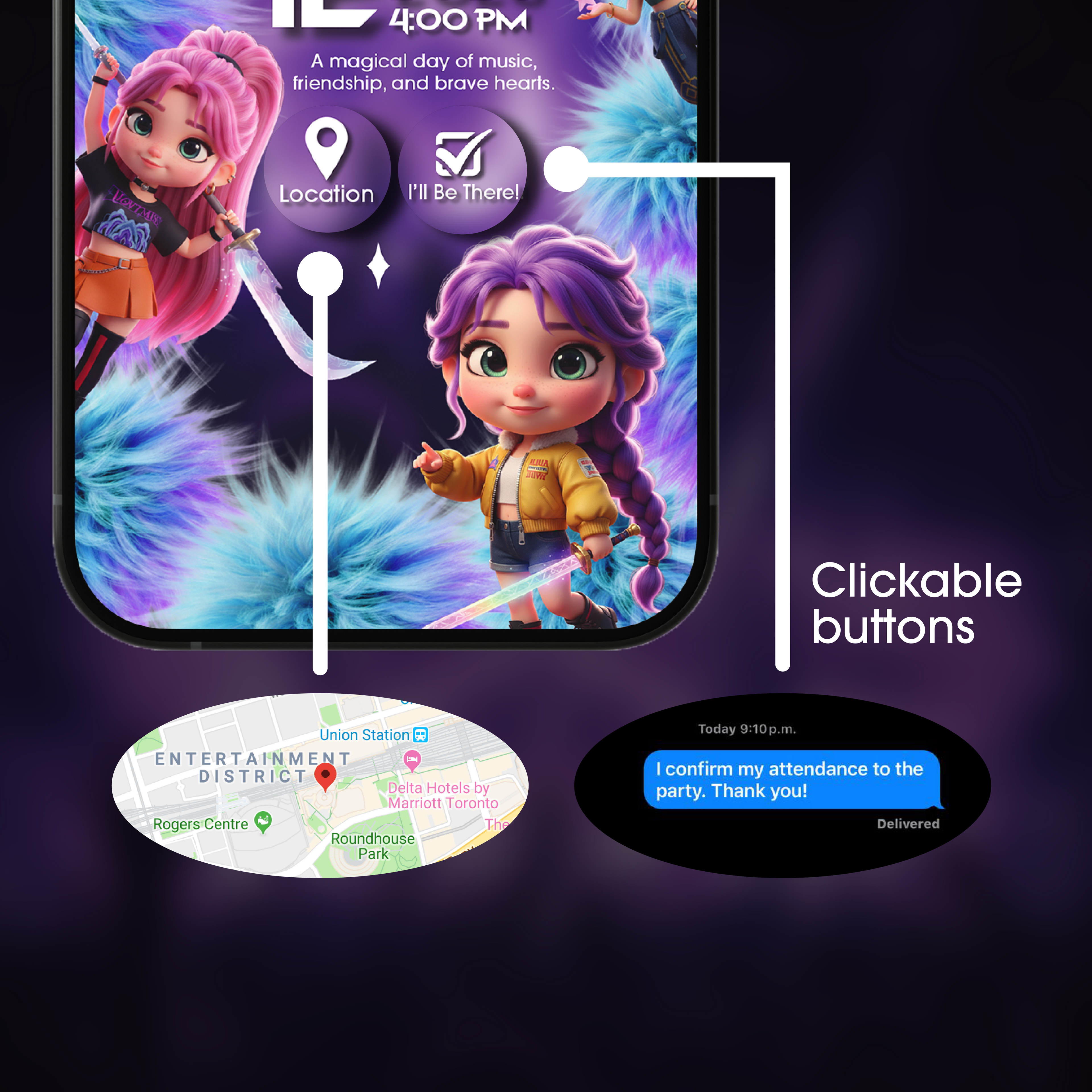 Kpop Demon Hunters (inspired) Digital Invitation