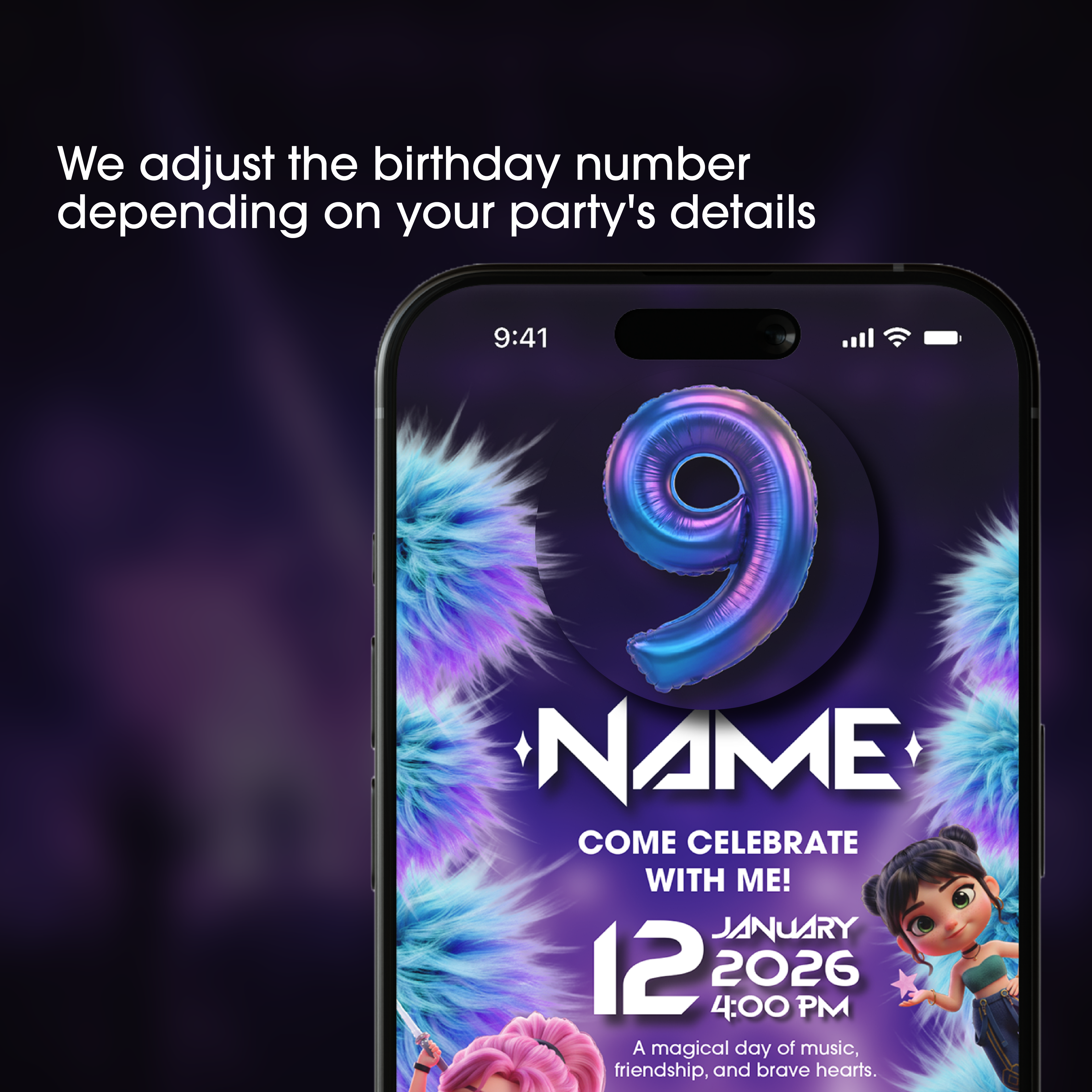 Kpop Demon Hunters (inspired) Digital Invitation