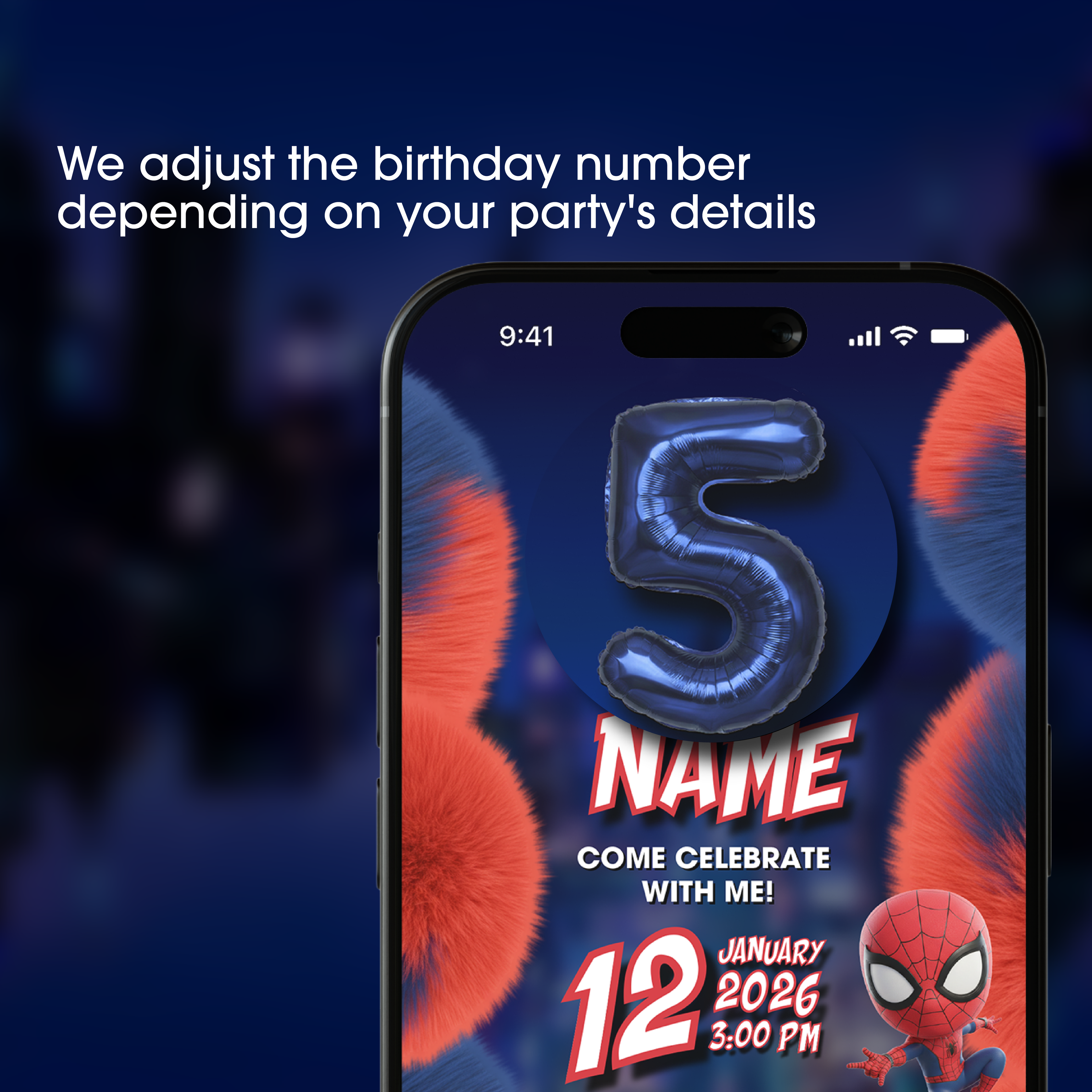 Spiderman (inspired) Digital Invitation